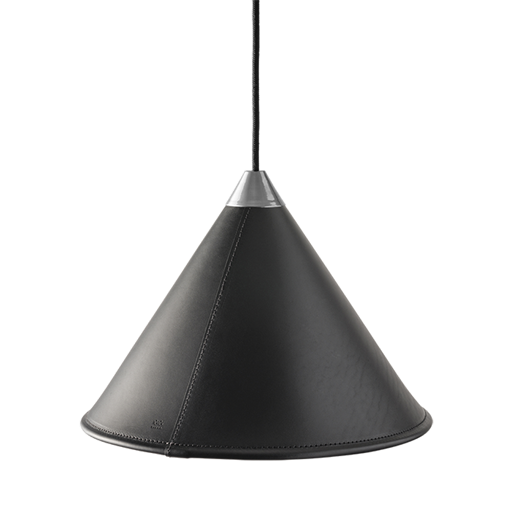 Leather Cone Lamp Large