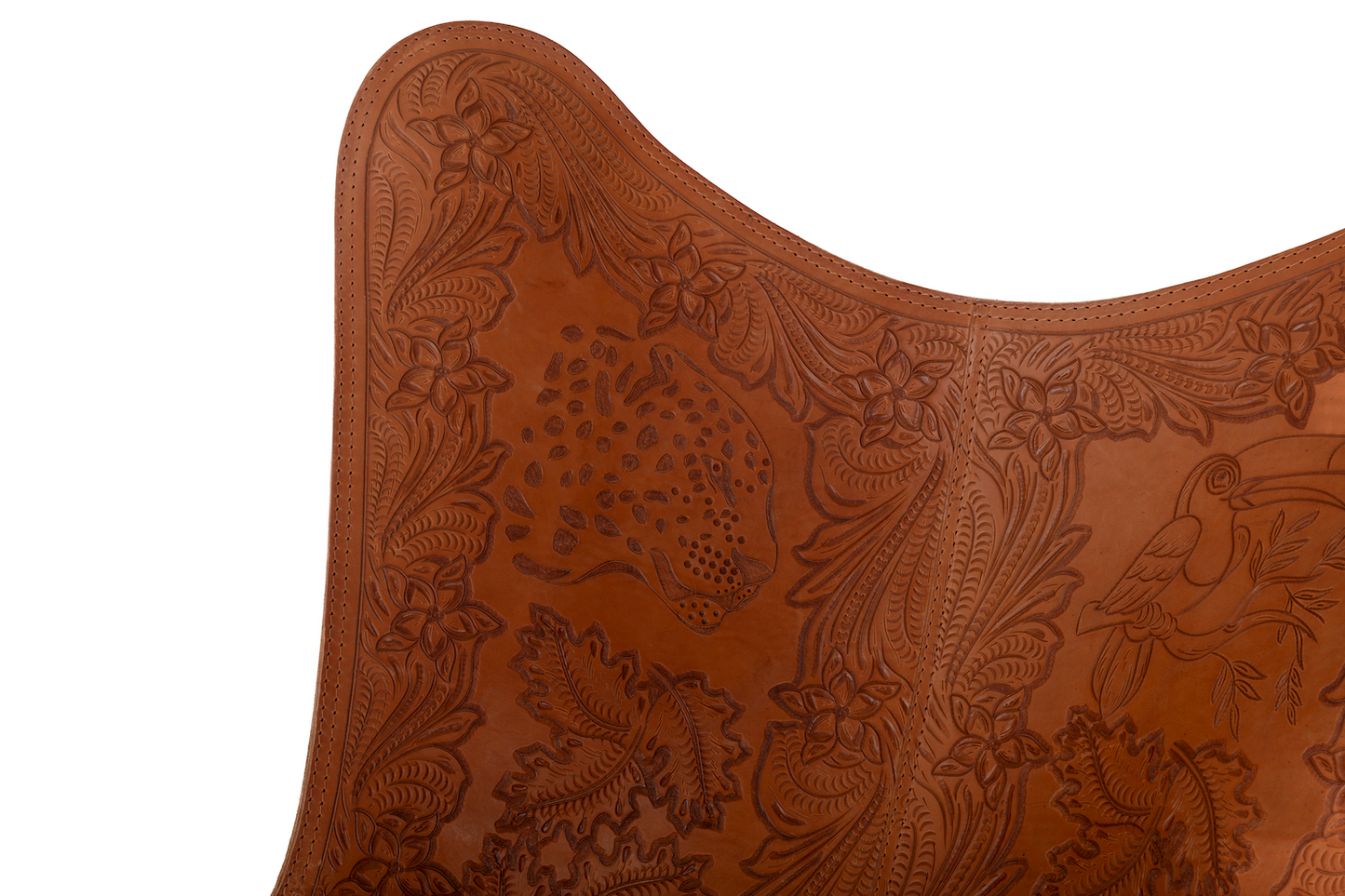 Forgotten Jungle - Hand-Carved Leather Butterfly Chair