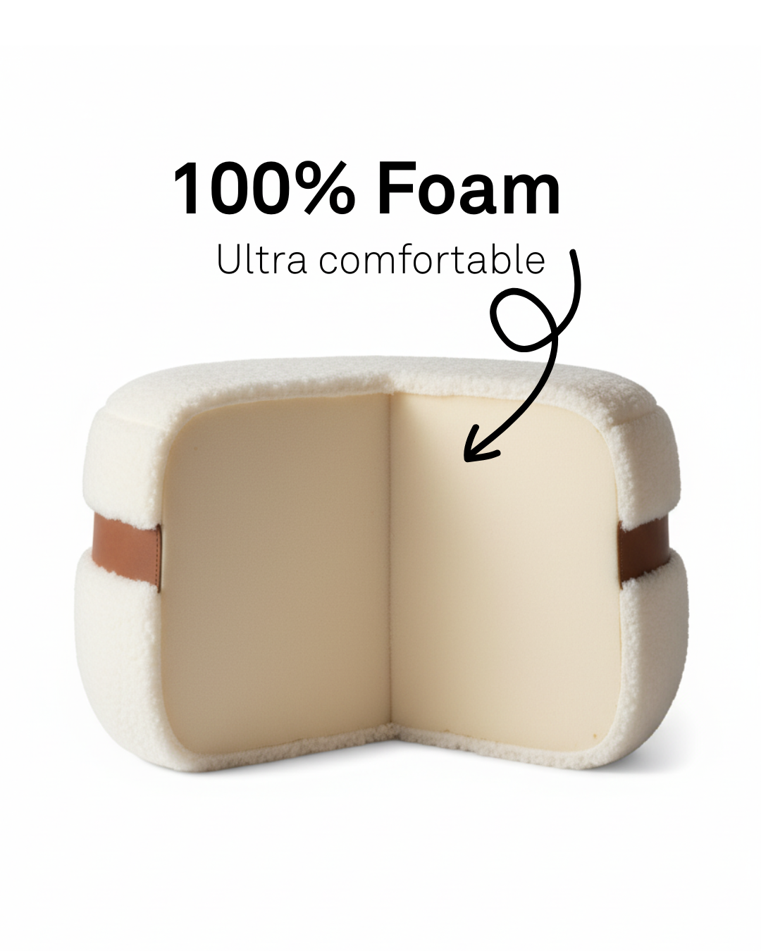 Sheepskin pouf - Cloud