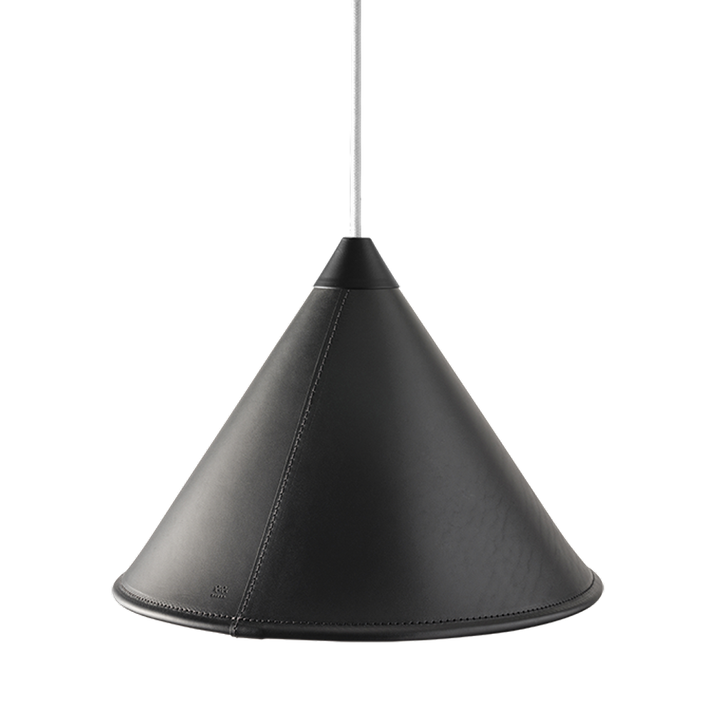 Leather Cone Lamp  Large