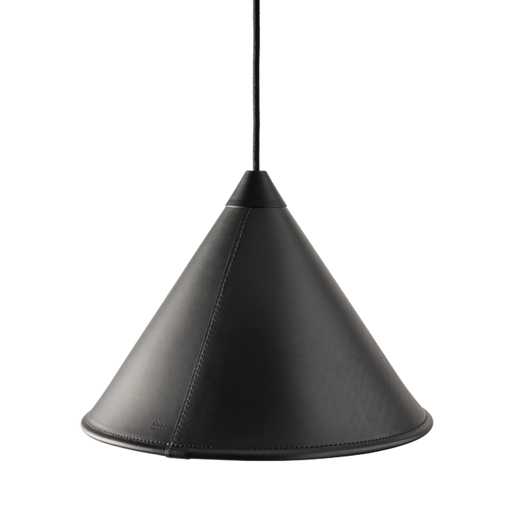 Leather Cone Lamp  Large