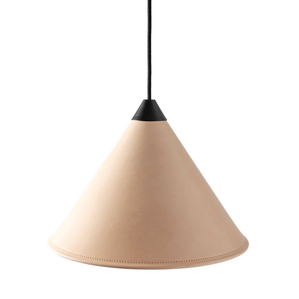 Leather Cone Lamp  Medium