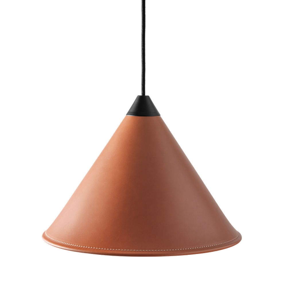 Leather Cone Lamp  Medium