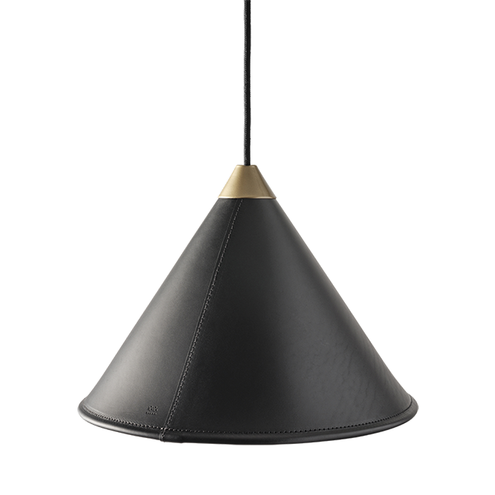 Leather Cone Lamp  Large