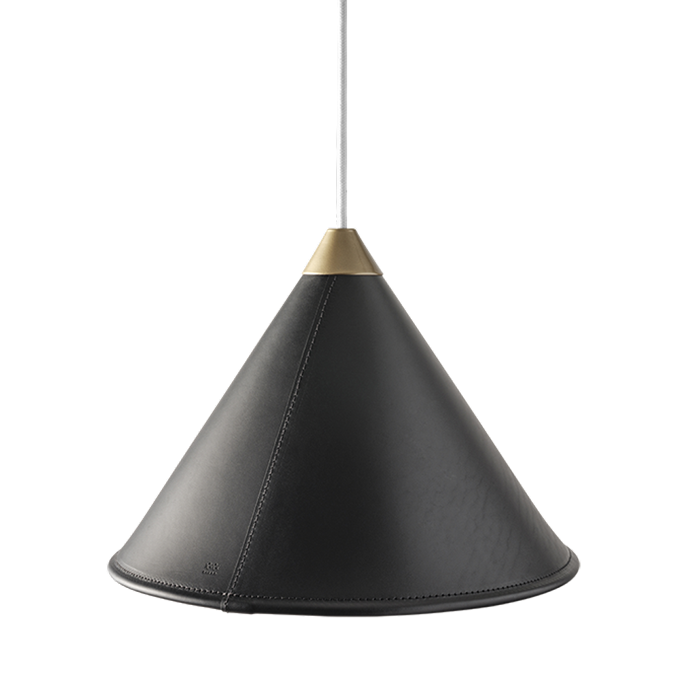 Leather Cone Lamp  Large
