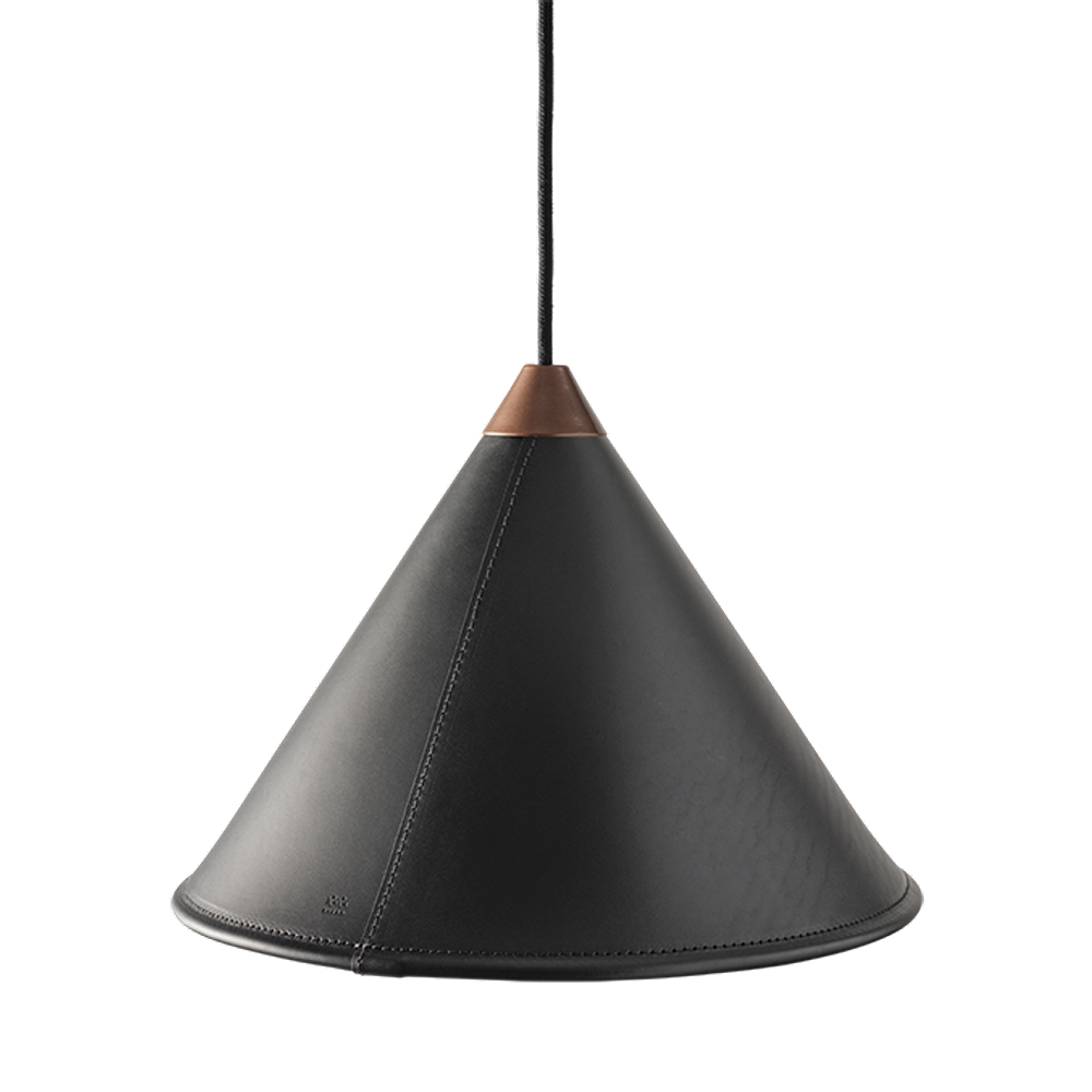 Leather Cone Lamp  Large