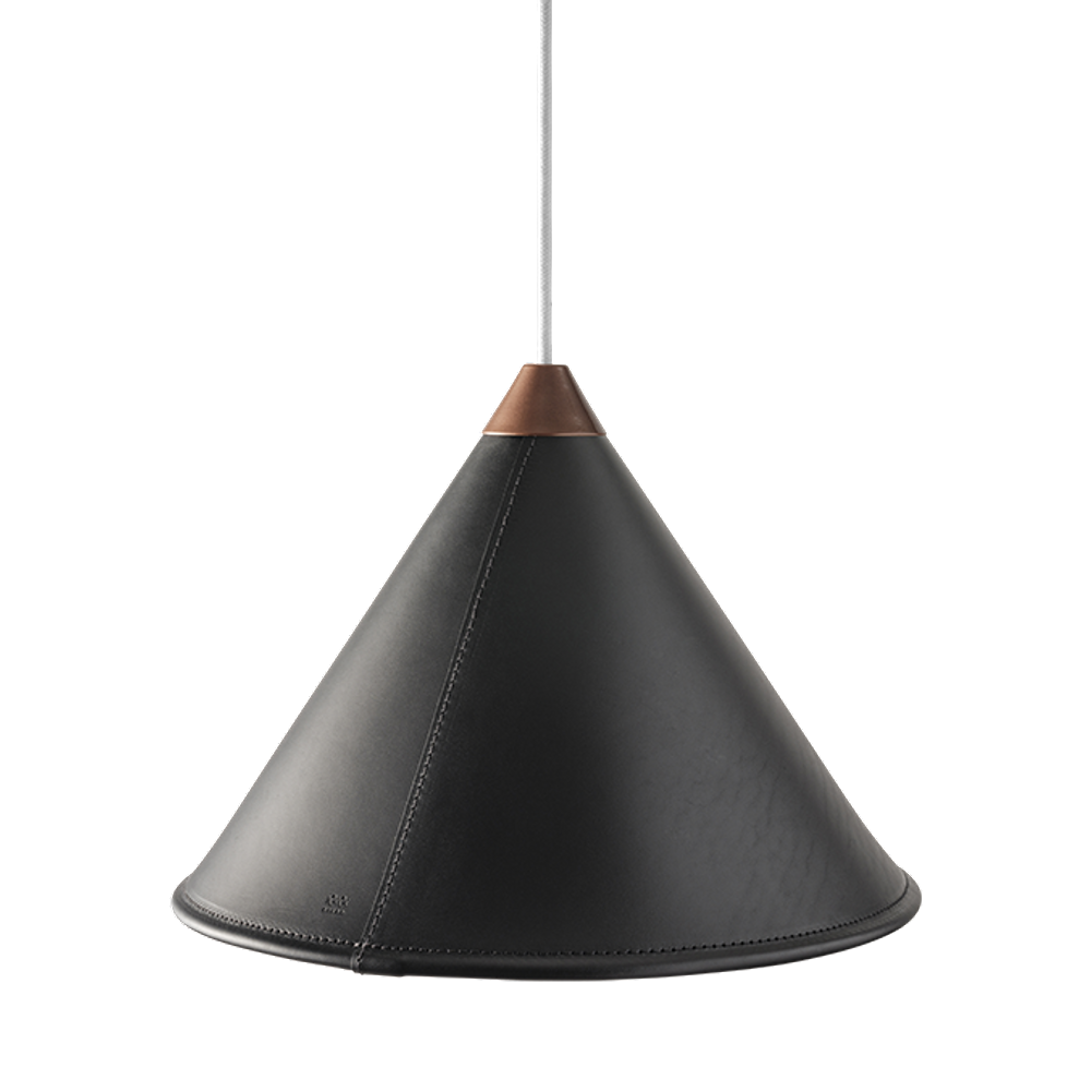 Leather Cone Lamp  Large