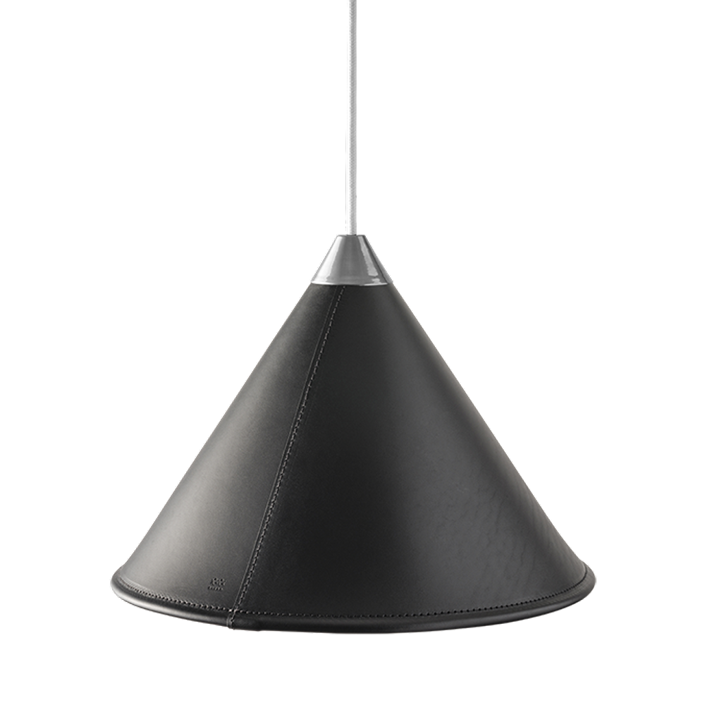 Leather Cone Lamp  Large