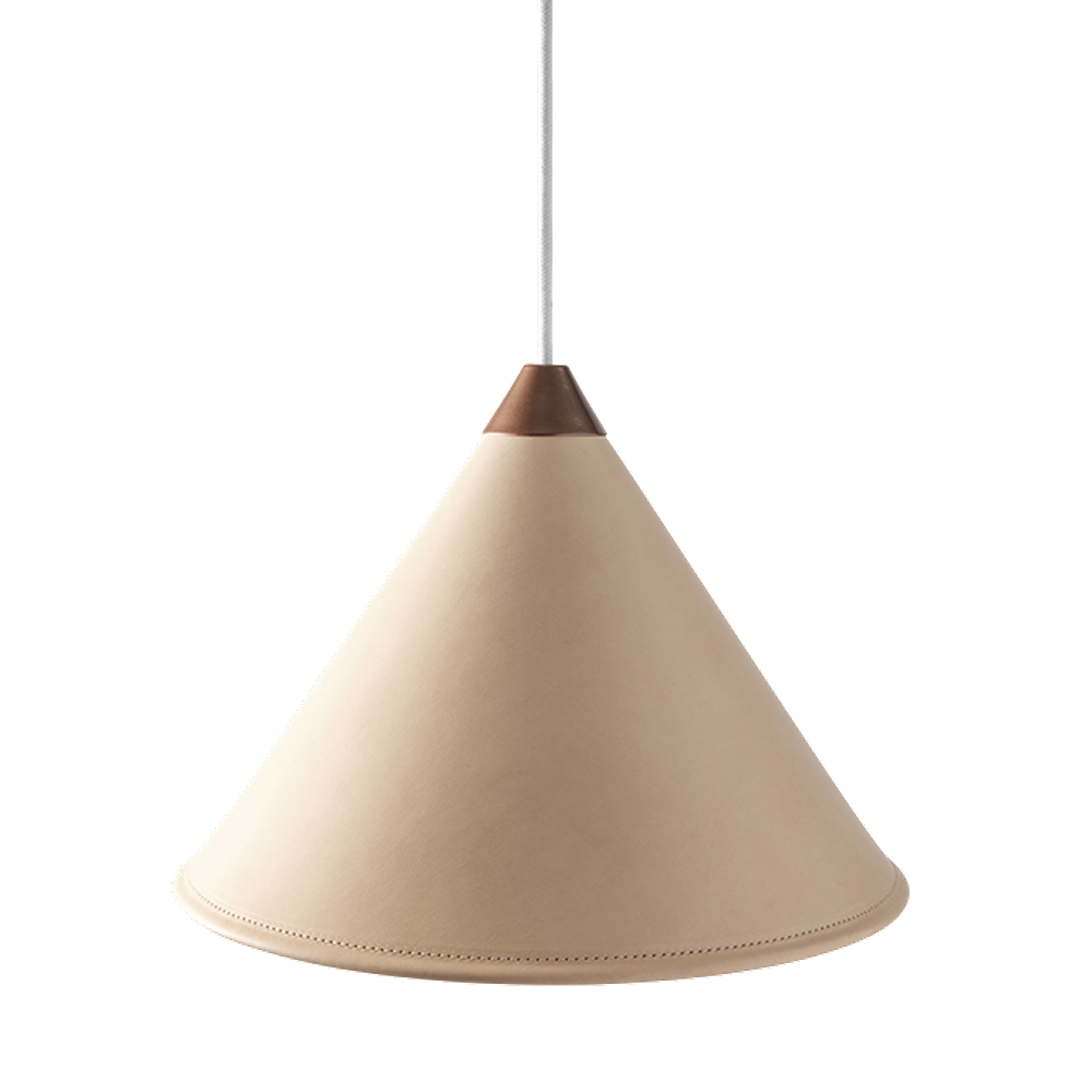 Leather Cone Lamp  Large