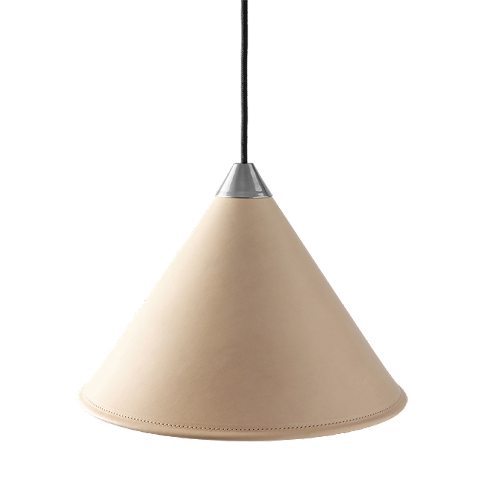Leather Cone Lamp  Large
