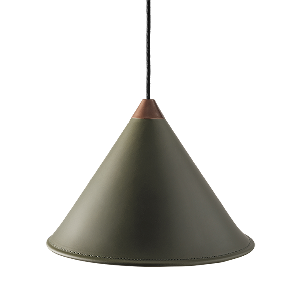 Leather Cone Lamp  Large