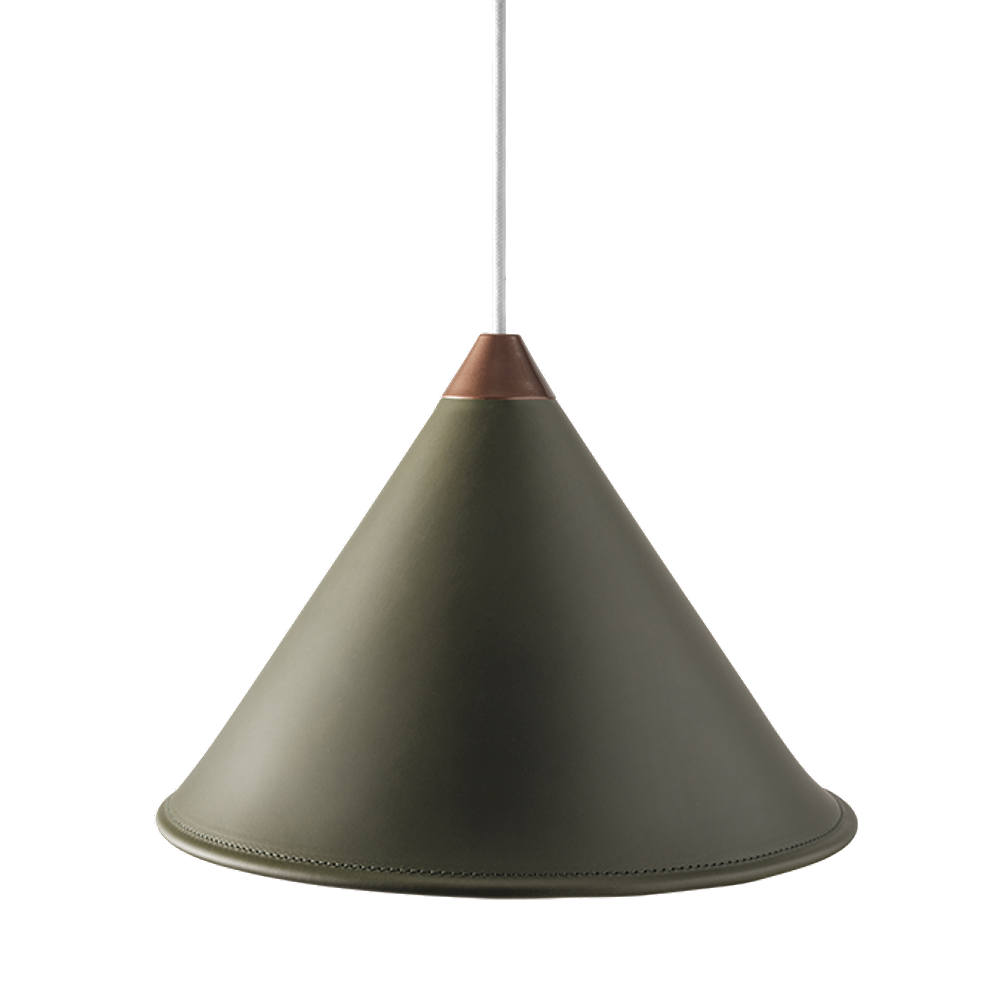 Leather Cone Lamp  Large