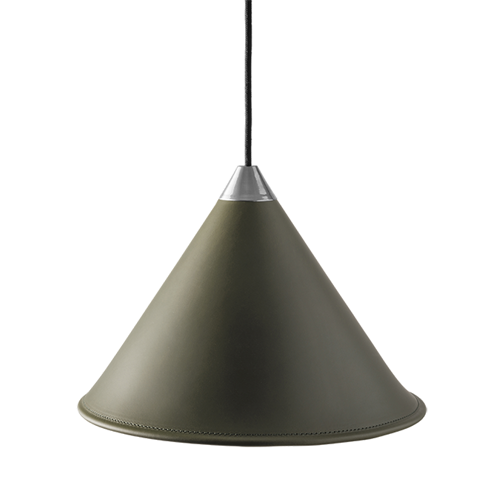 Leather Cone Lamp  Large