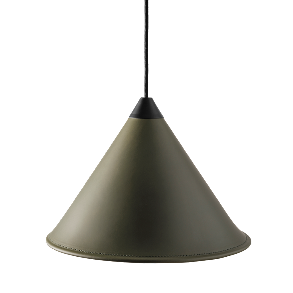 Leather Cone Lamp  Large