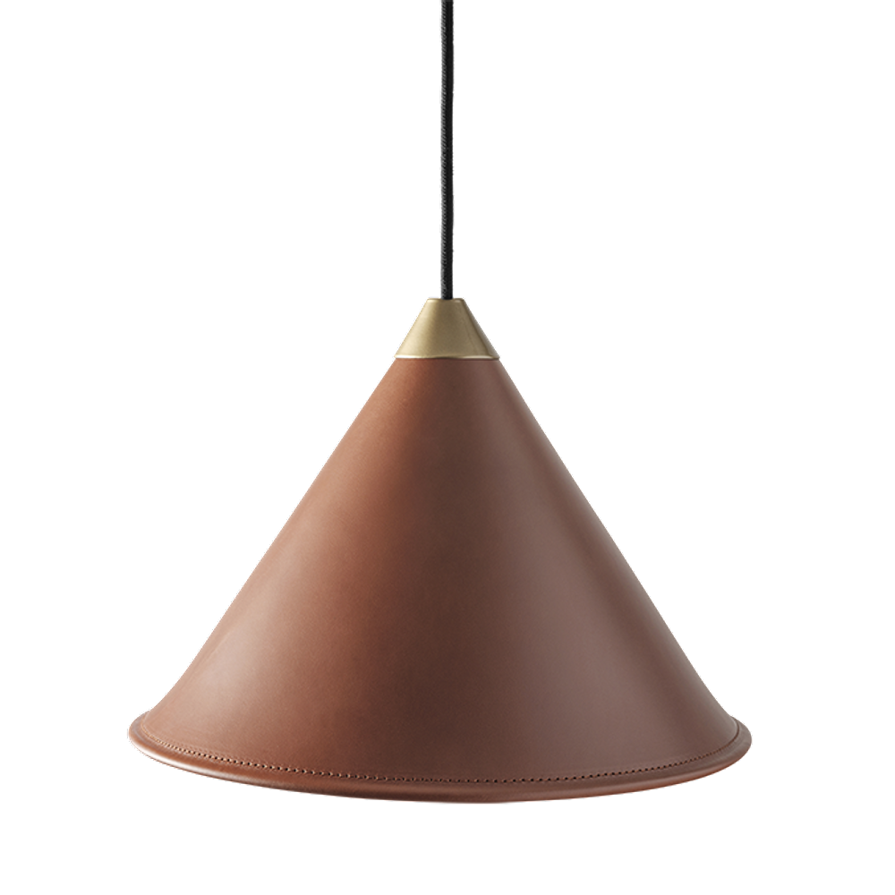 Leather Cone Lamp  Large