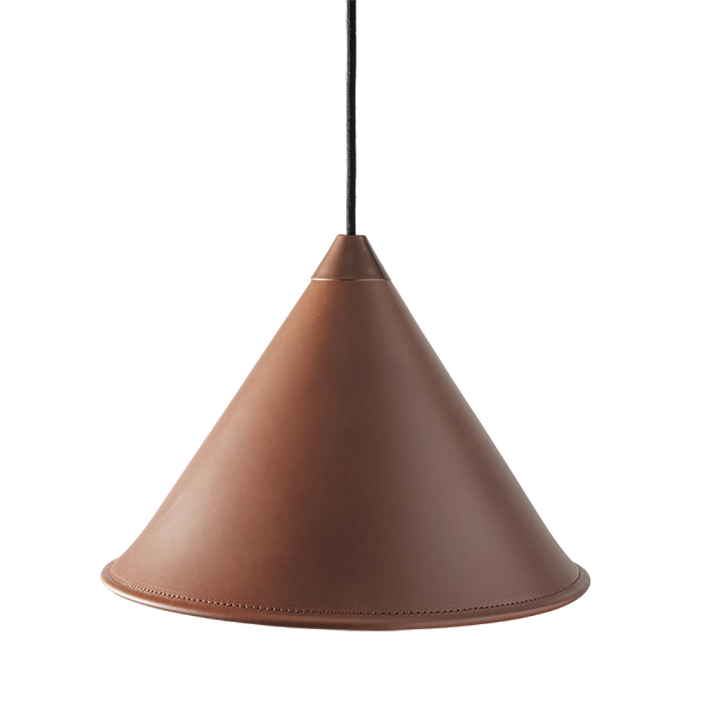 Leather Cone Lamp  Large