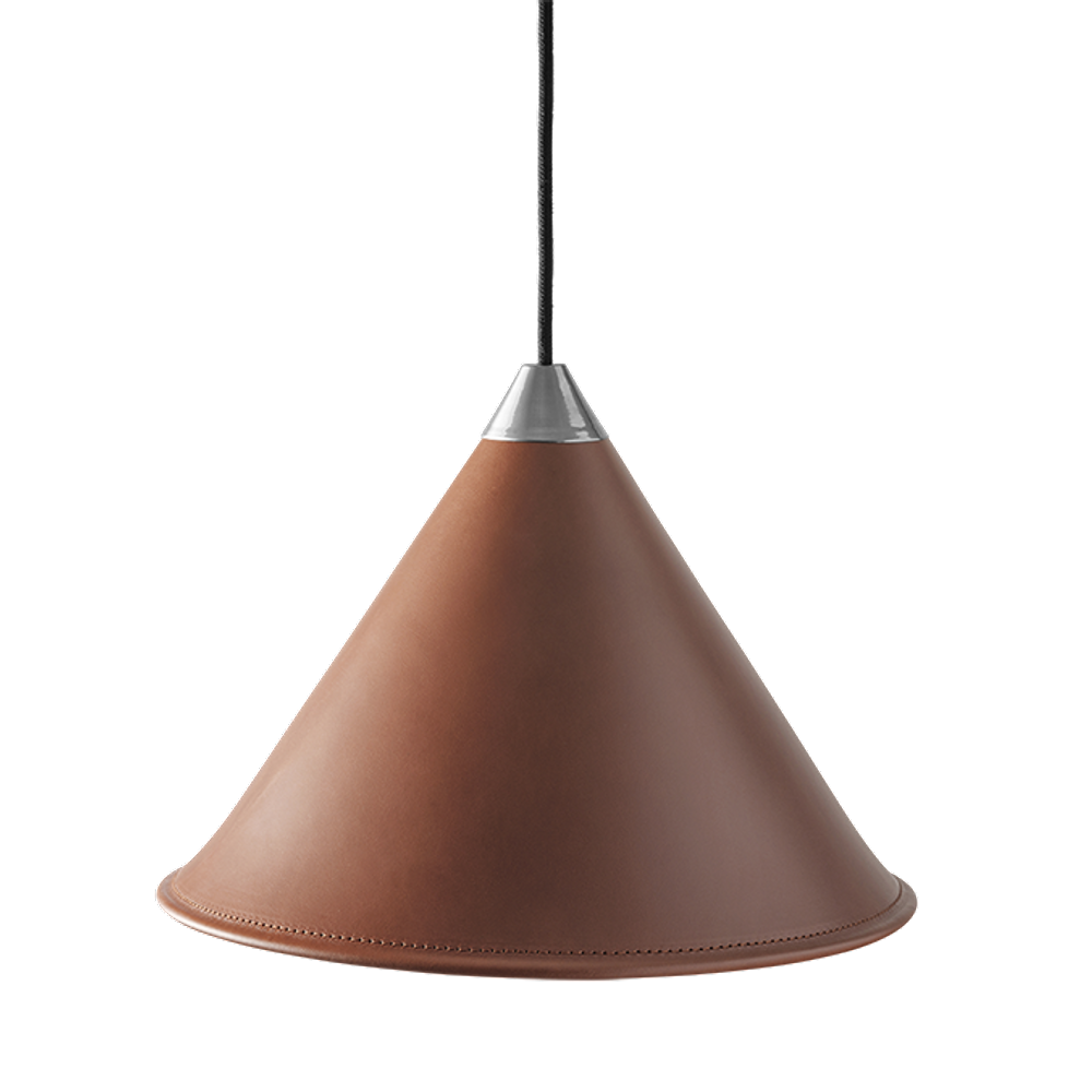 Leather Cone Lamp  Large