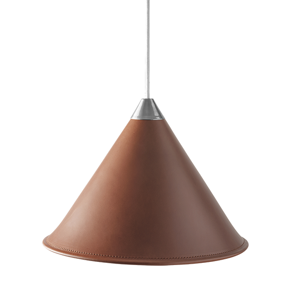 Leather Cone Lamp  Large