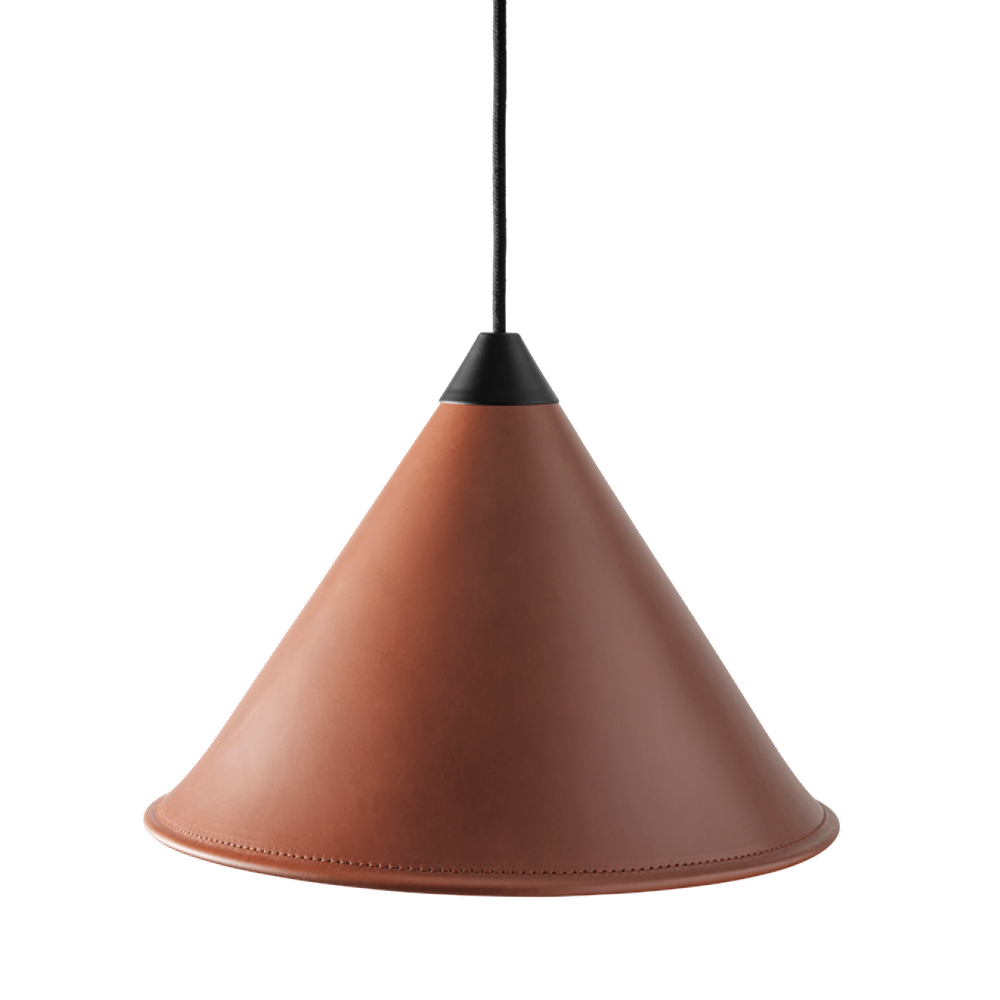 Leather Cone Lamp  Large