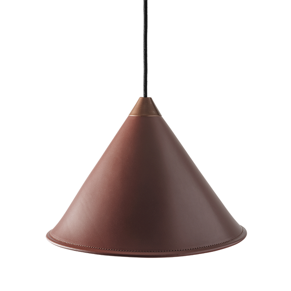 Leather Cone Lamp  Large