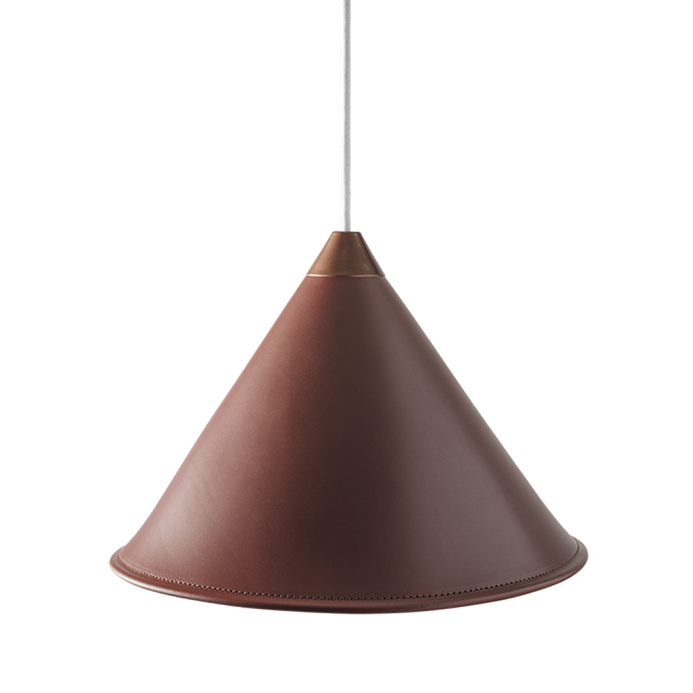 Leather Cone Lamp  Large