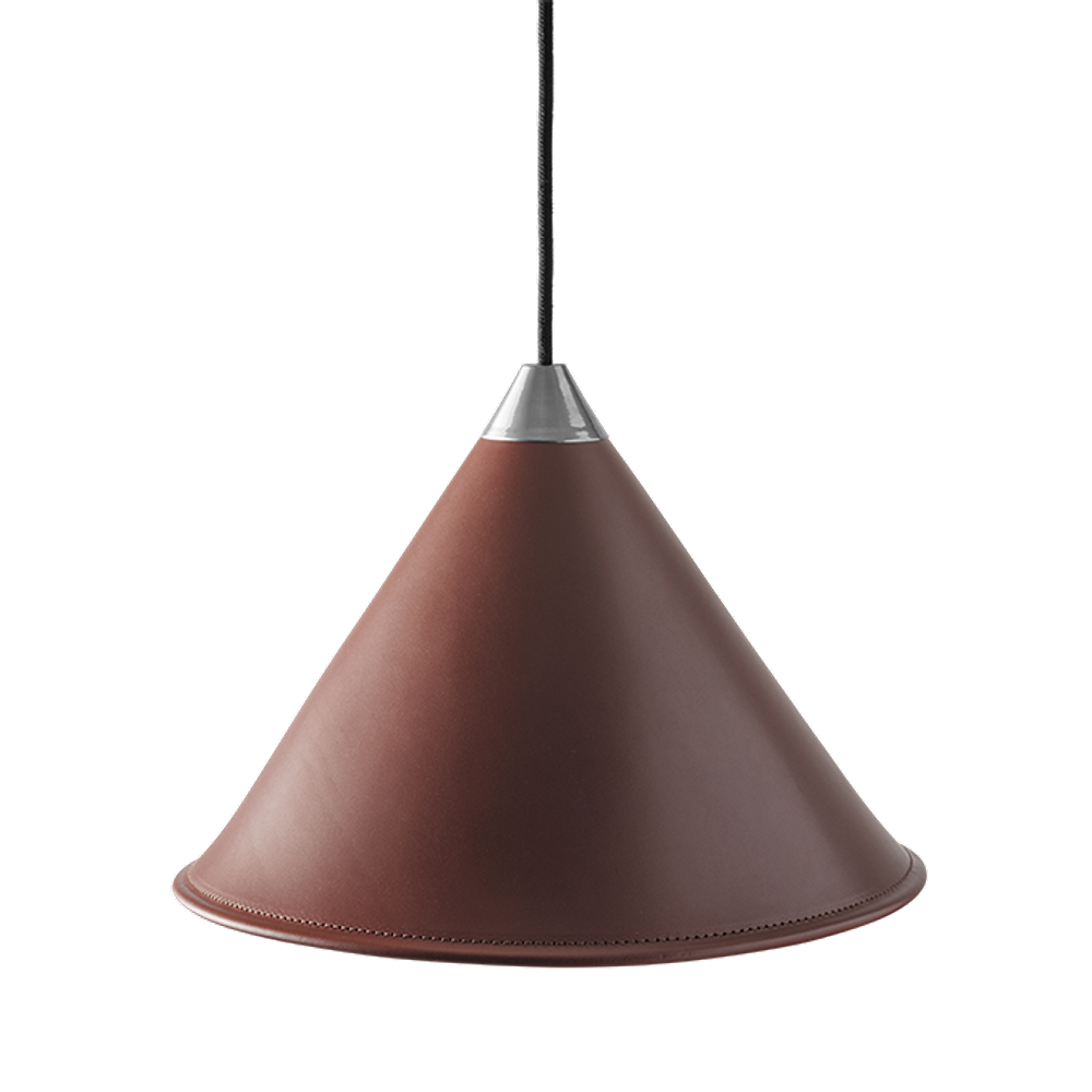 Leather Cone Lamp  Large