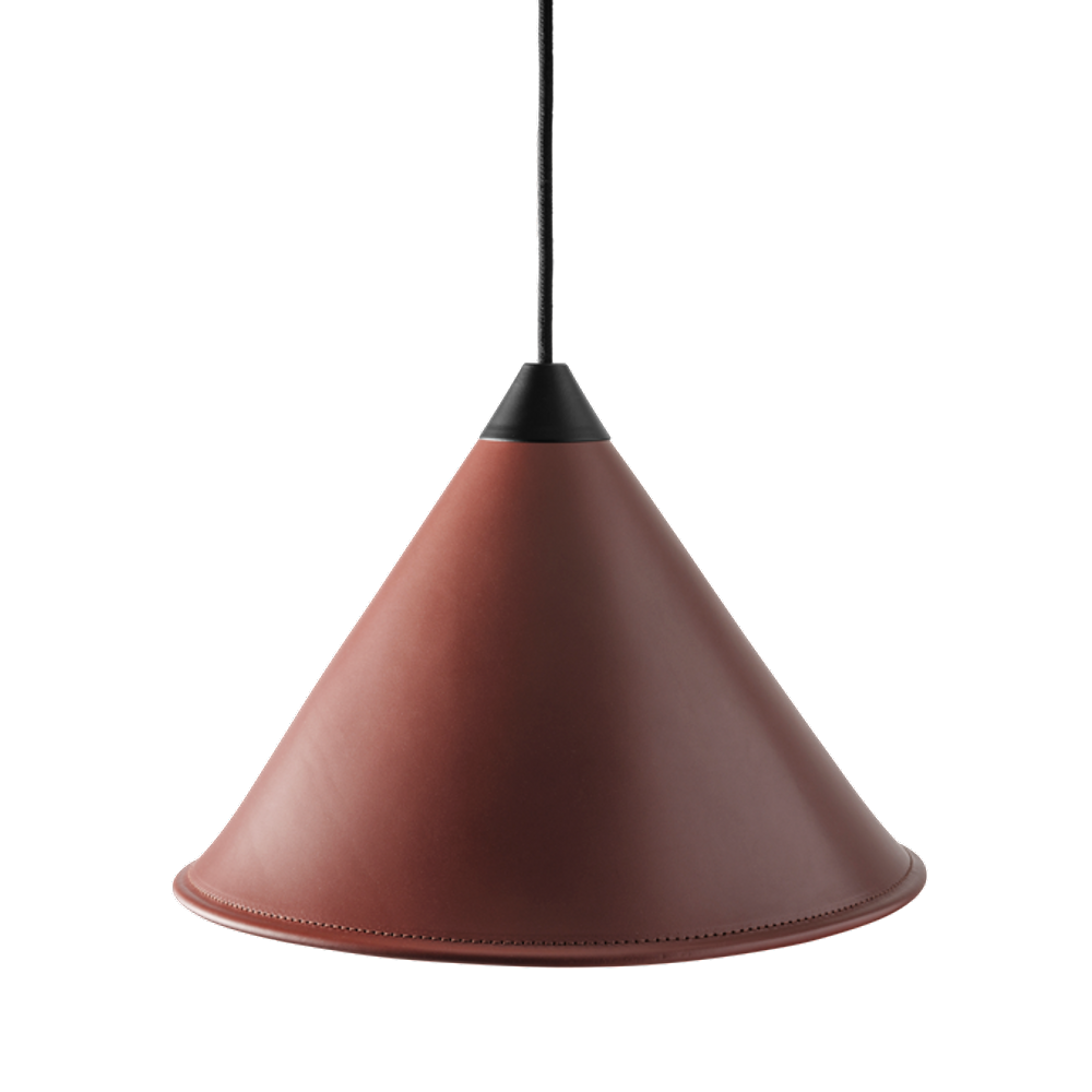 Leather Cone Lamp  Large