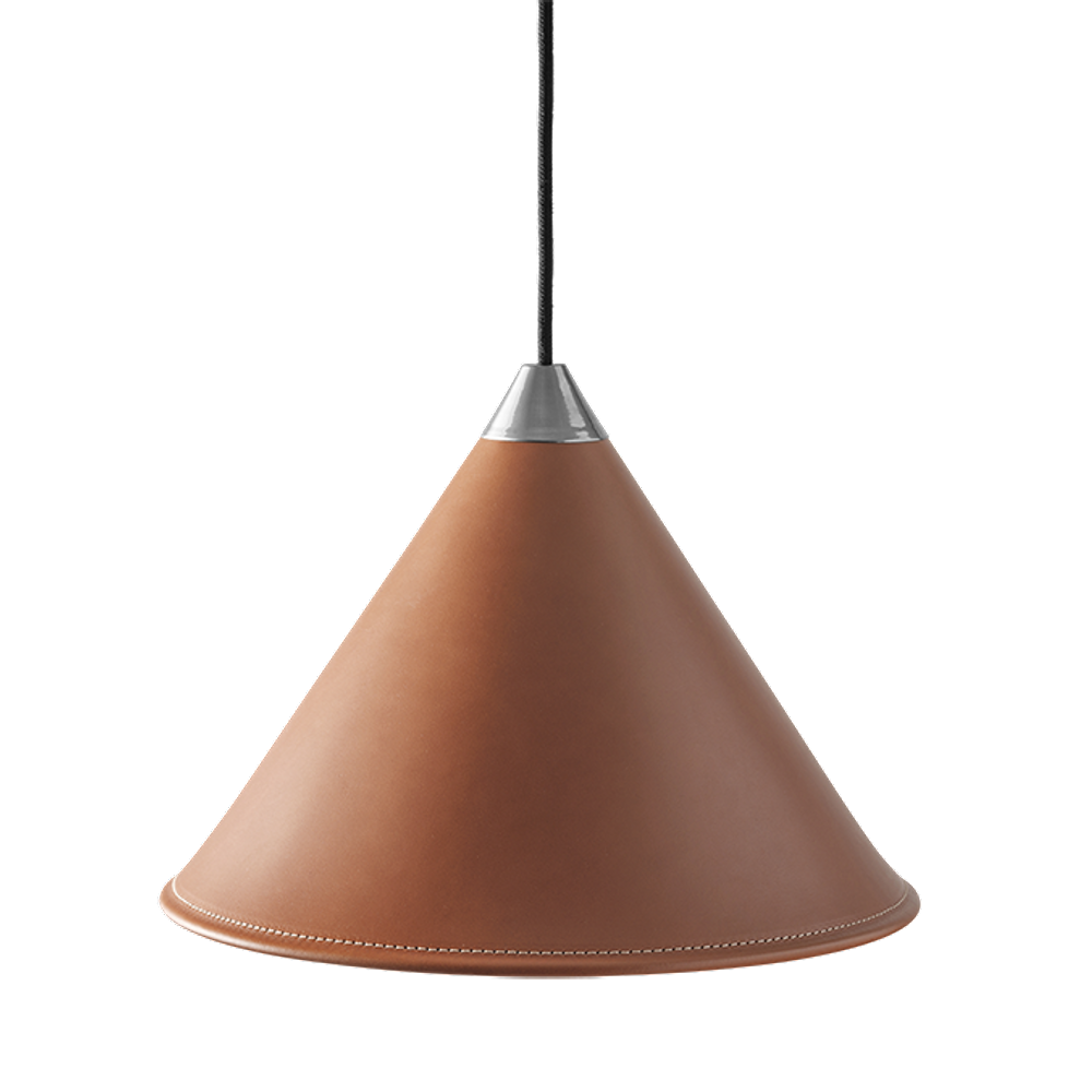 Leather Cone Lamp  Large