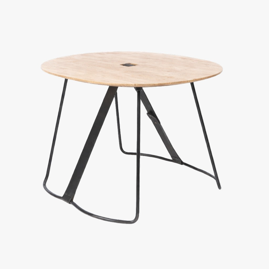 Wooden Coffee Table with Leather Strap