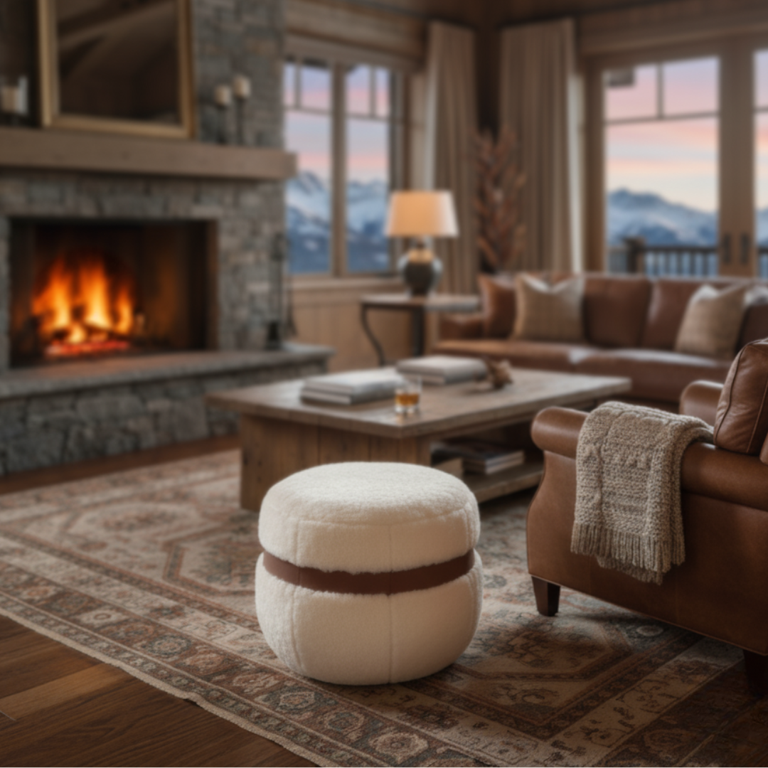 Sheepskin pouf - Cloud