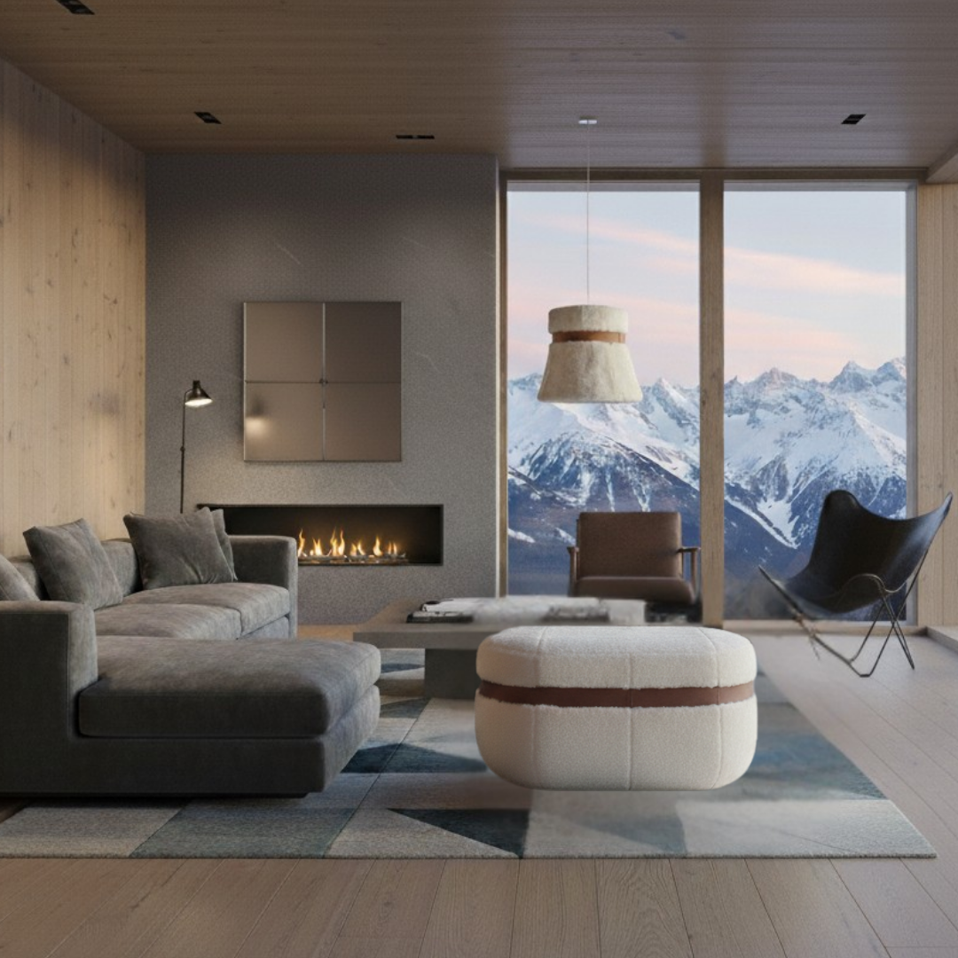 Sheepskin pouf - Cloud